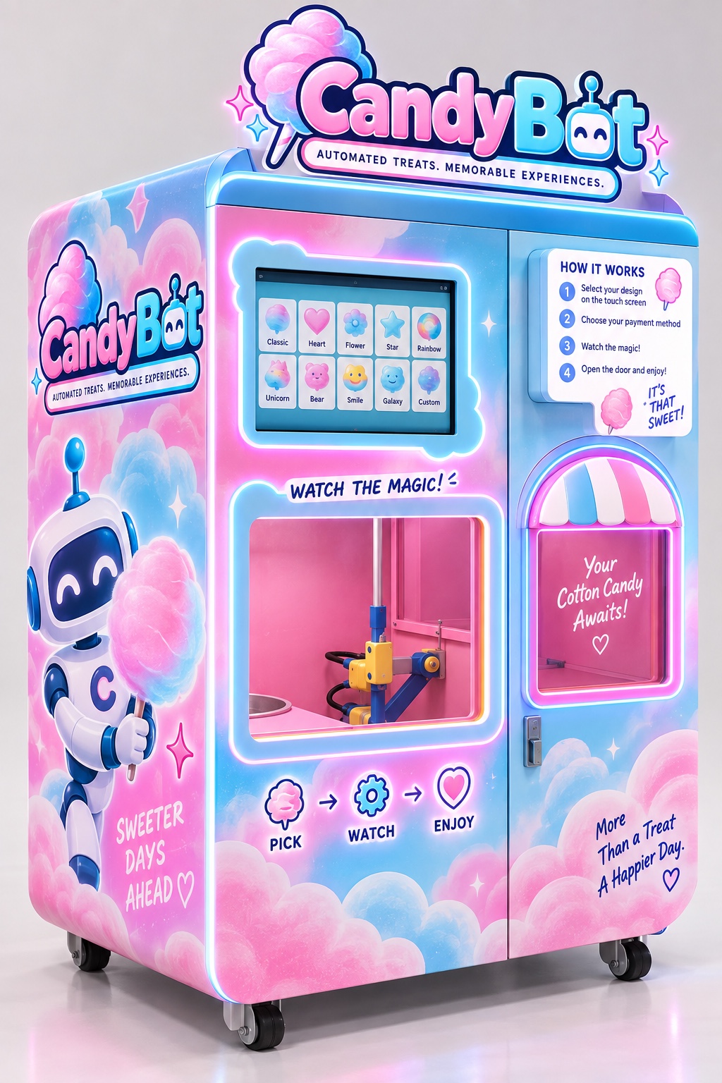 CandyBot automated cotton candy machine available for events